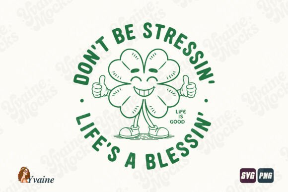 Cute Shamrock Mascot Positive Quote SVG Review