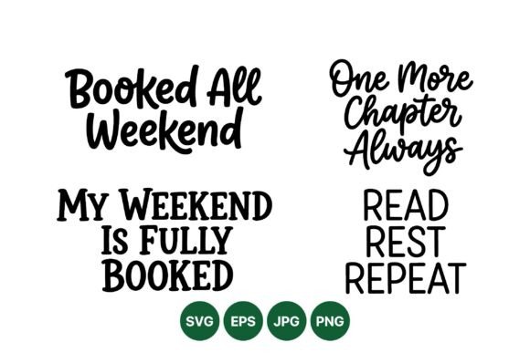 Weekend Reading Quote SVG Set